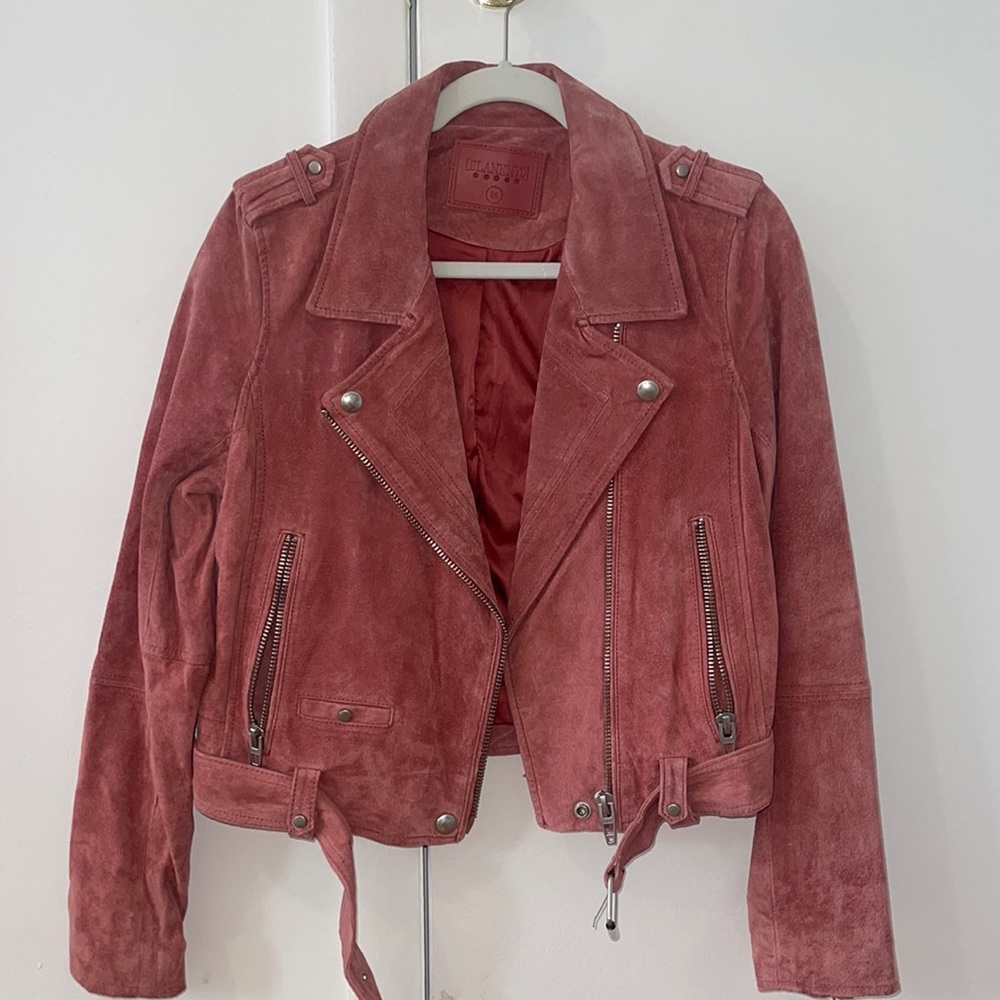 Blank NYC pink suede jacket